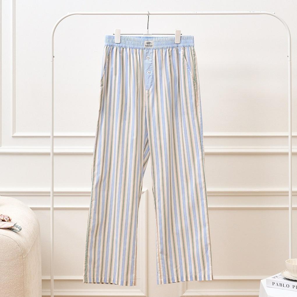 위캔드 60수 면 100 멀티스트라이프 파자마 팬츠 블루 L_FS2325059
