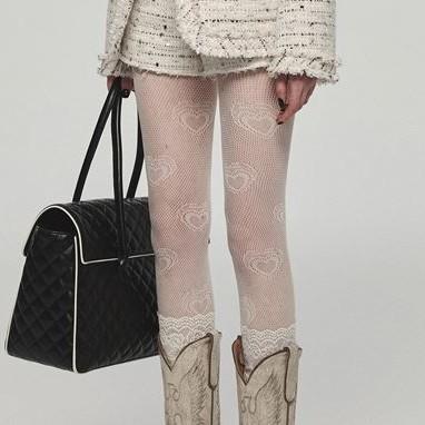 heart-patterned stockings