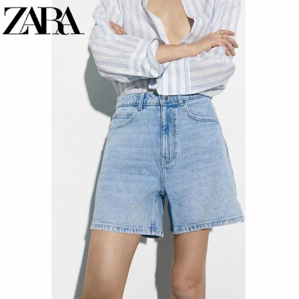 자라 여성 블루 블랙 진 숏 팬츠 하이웨이트 반바지 2종