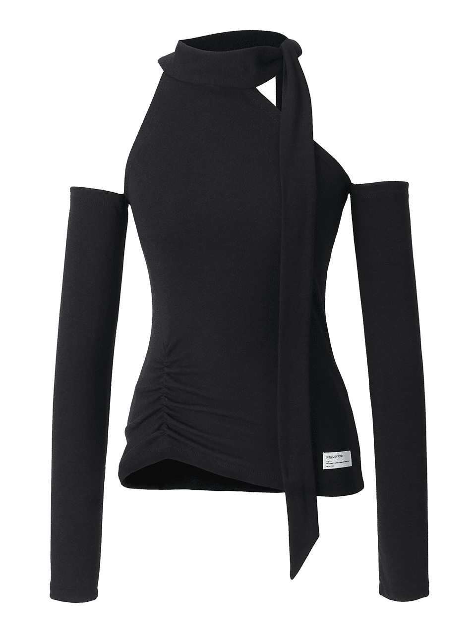 [2nd Reorder] Birth Shirring Scarf Top (black)