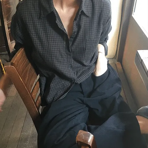 [당일발송🚚]레코드 루즈핏 간절기 체크 셔츠 - 3color