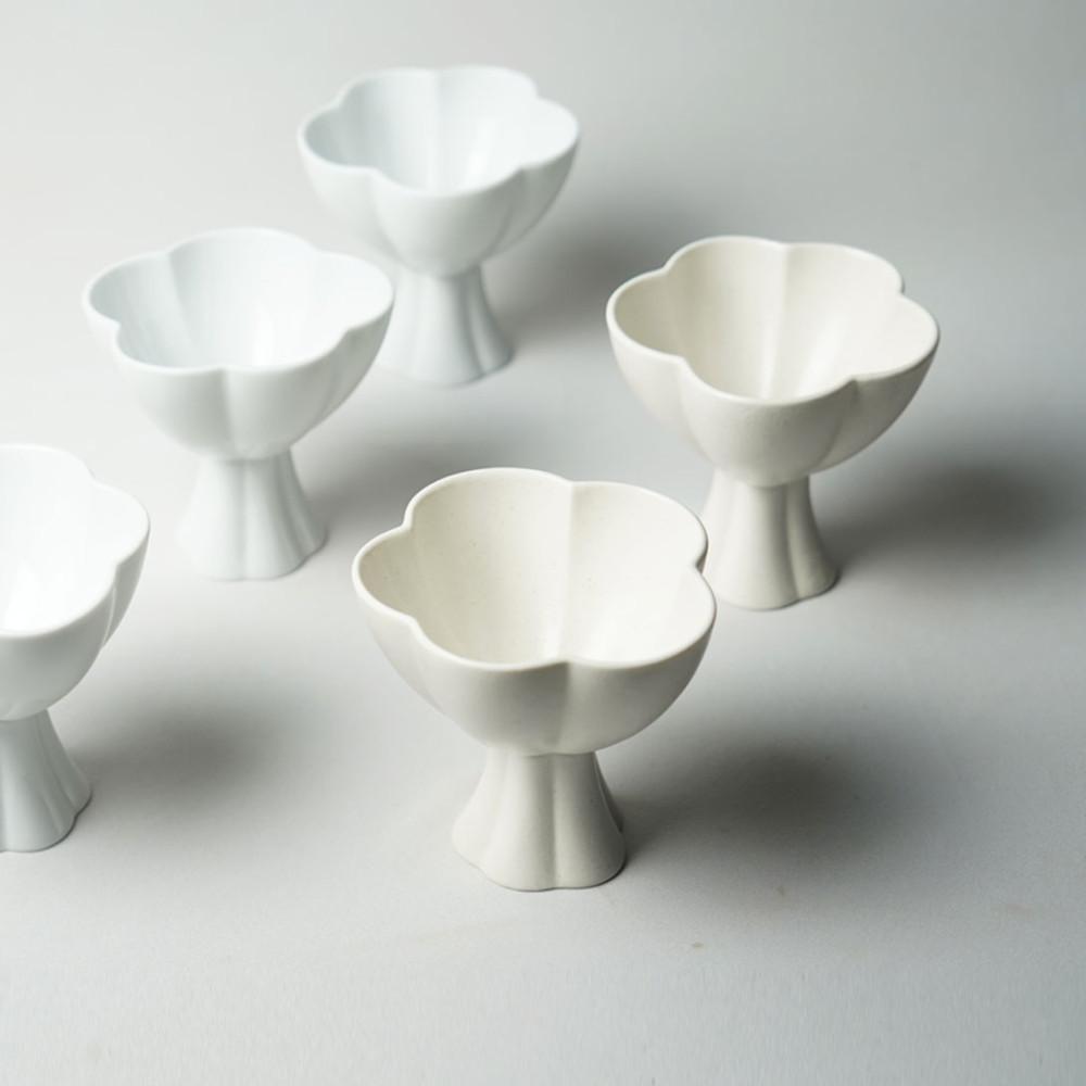 백자 비정형 5잎 와인잔 [유광/무광], 김은호