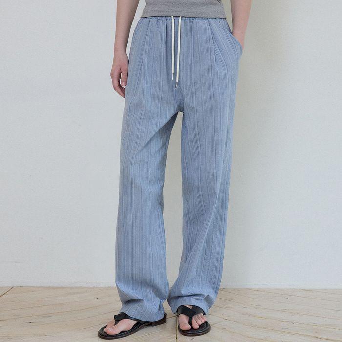 W/Bohemian Stripe Banding Pants_BLUE(W25-PT10)