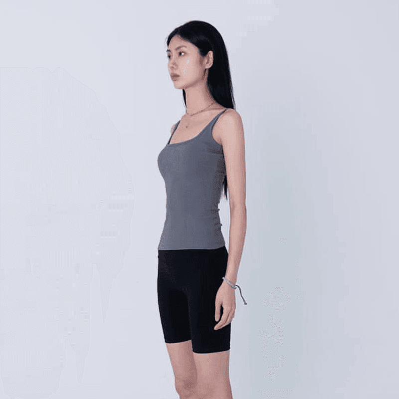 [TFSS] logo embroid sleeveless (cool grey)