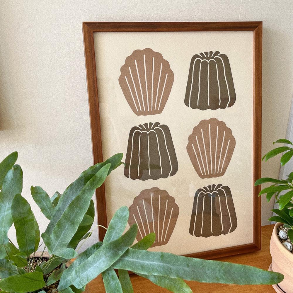 [츄지어바웃] 실크스크린 포스터 - 마들렌과 까눌레