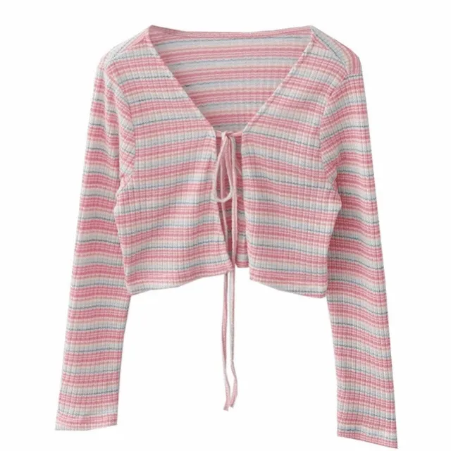 (당일발송)레인보우 스트라이프 긴팔 가디건