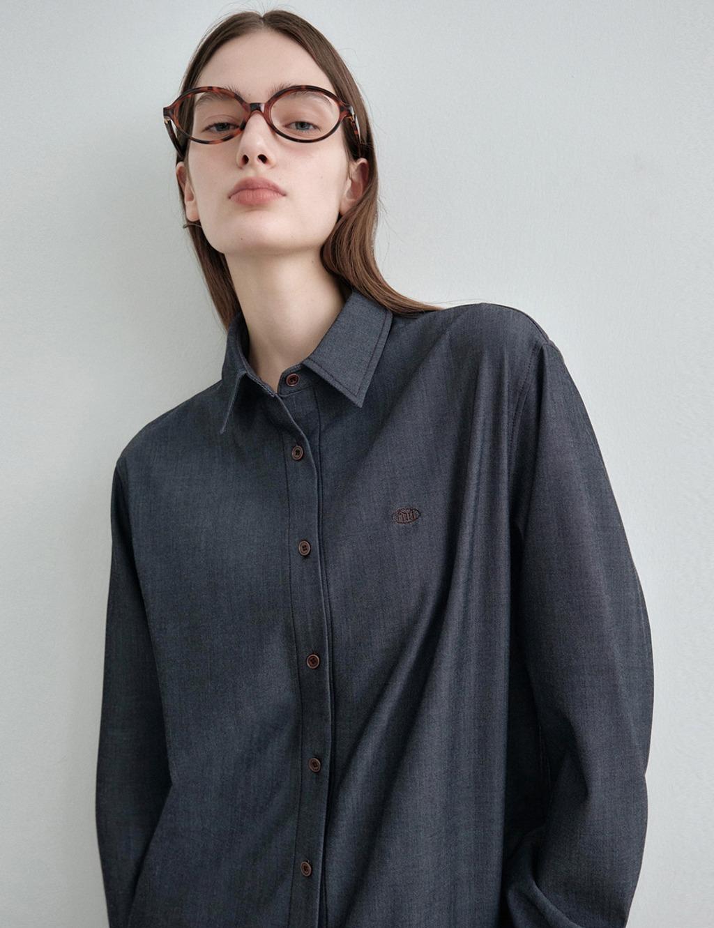 세미 오버핏 워싱 데님 셔츠 인디고 MDSH025INDIGO