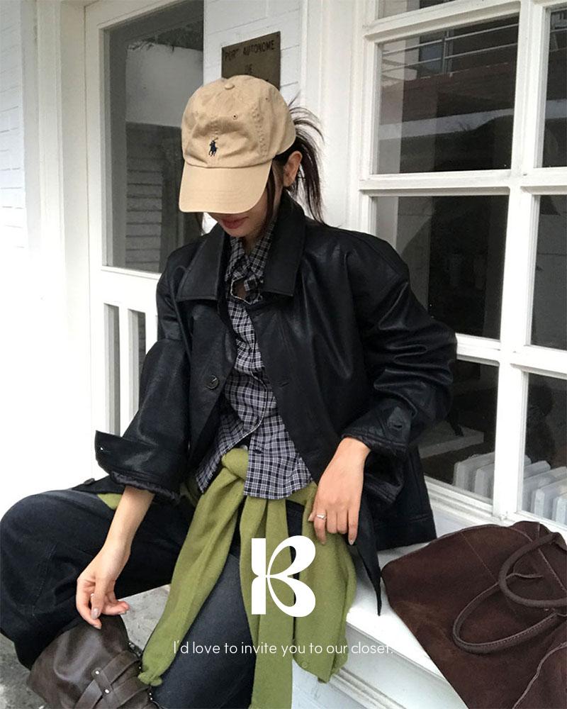 베이델리 [MADE]플루 레더 자켓