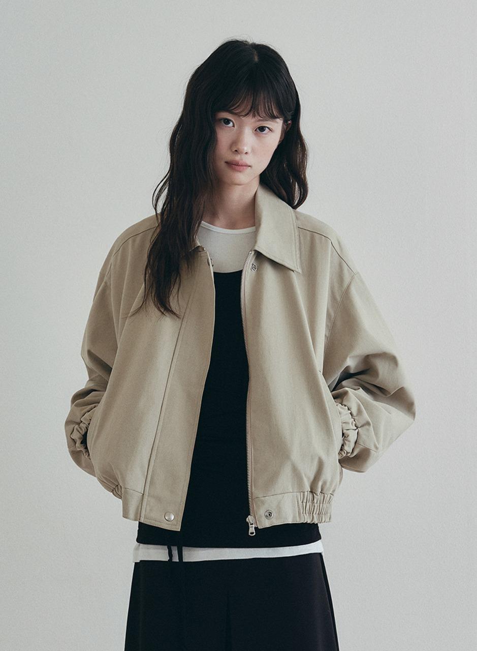 [10/15 순차출고] 플랩 코튼 블루종 자켓 - 베이지