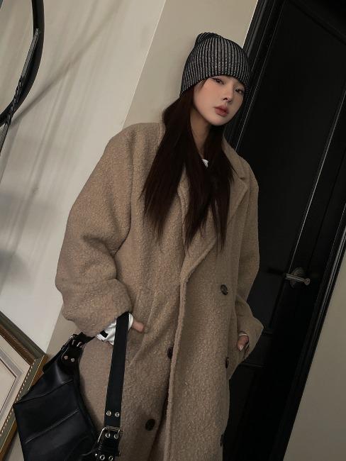 더블 테리 롱 코트
