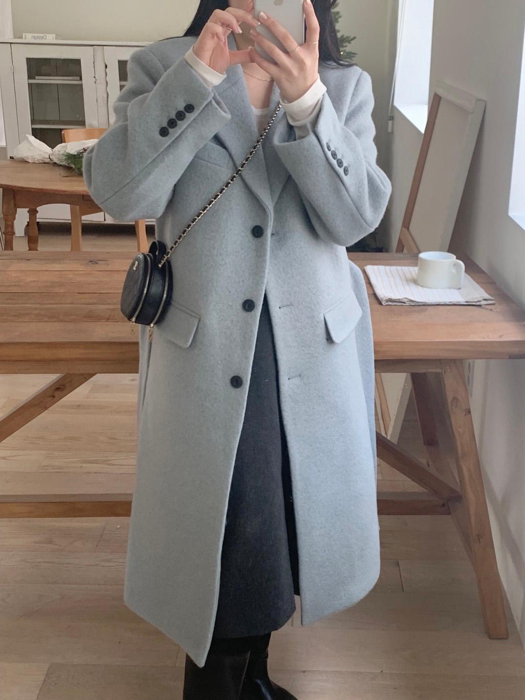 [마지막수량/바로배송]  에이미 알파카 코트 (소라그레이)