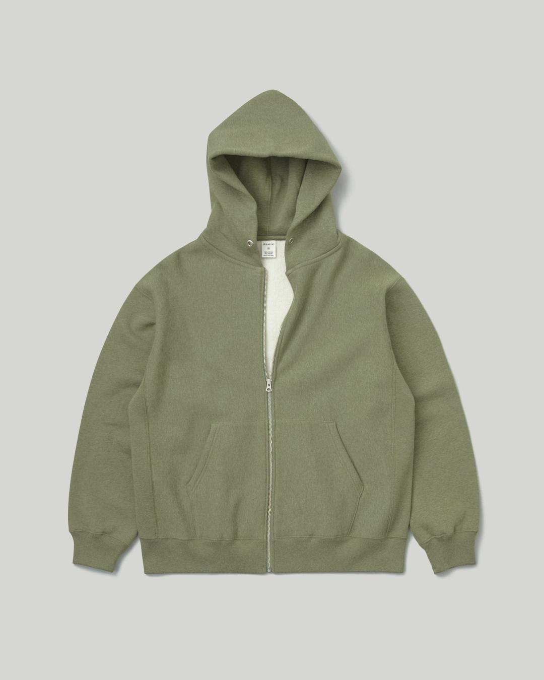 Full Zip Pocket Hoodie Green - X-Small