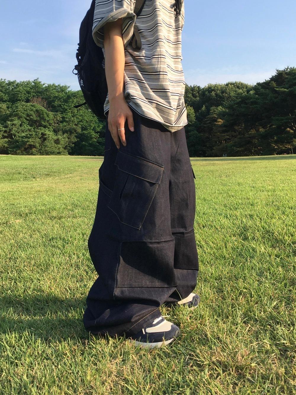 피스 카고 데님 팬츠 -2C