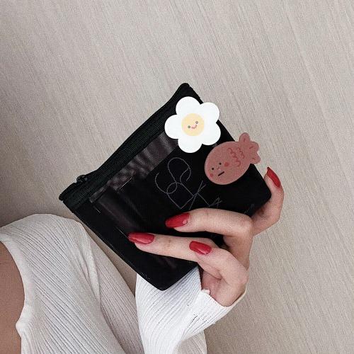 브로치증정) 동글지퍼 통통 반지갑 카드지갑 동전지갑 카드슬롯 메쉬지갑