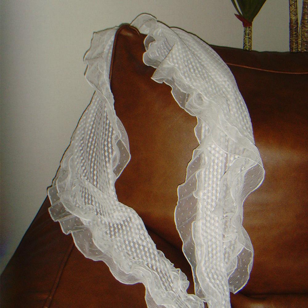 나이스더미 Ao 도트 레이스 스카프 (화이트)