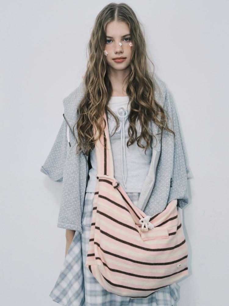 Stripe sling bag_pink