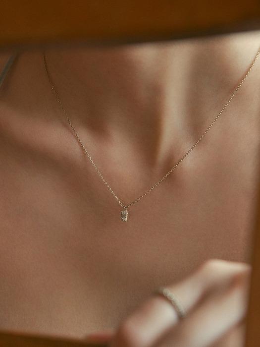 14k 레터 앤틱 바게트 큐빅 목걸이