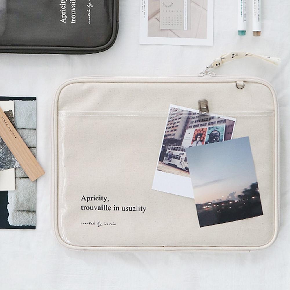 아이코닉 노트북 파우치 가방 13인치 맥북 에어 프로 삼성 갤럭시북 LG 그램 파우치 투명 아이보리