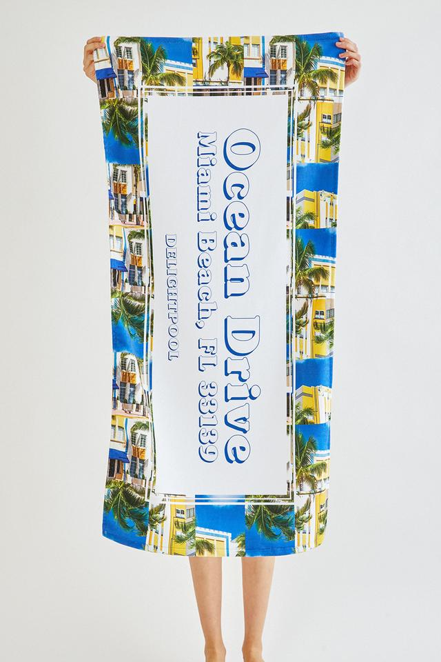 Ocean Drive beach towel - Cobalt Blue