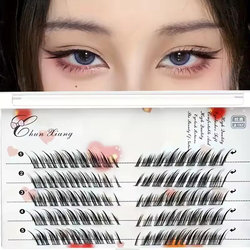 3D 푹신한 개별 클러스터 속눈썹 확장 세그먼트 천연 가짜 밍크 폭스 아이 효과 메이크업 속눈썹 개별 거짓 속눈썹