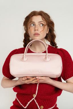 Vegetable satin bag_pink