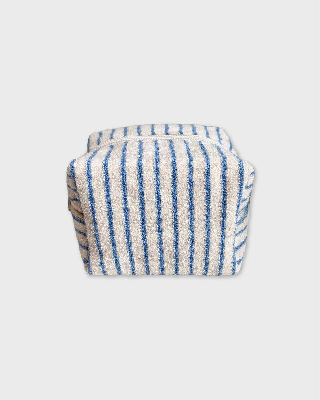 Stripe terry pouch (oatmeal-blue)