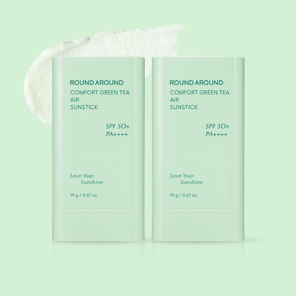 라운드어라운드 컴포트 그린티 에어 선스틱 19g+19g 더블기획 / SFP 50+ PA++++