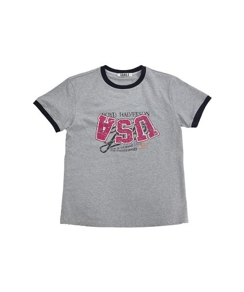 USA RINGER T-SHIRTS [GREY]