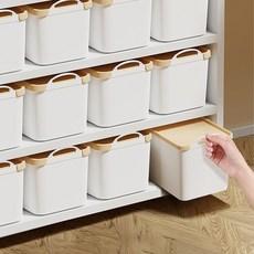 라온 심플 펜트리 정리함 리빙박스 수납함, 4.9L 화이트+베..., 4개