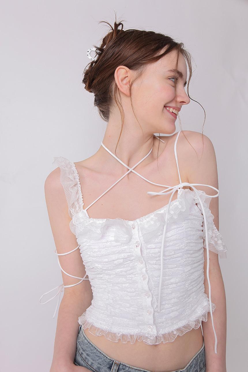 [DRYROSE MADE] ANGEL LACE STRING TOP (IVO)