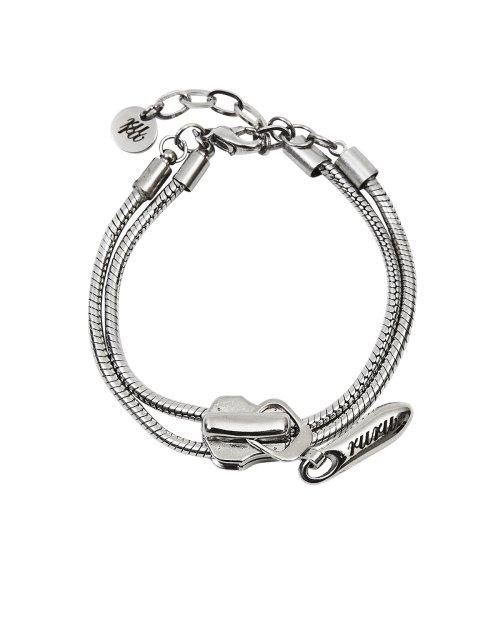 ZIPPER TIE BRACELET SILVER