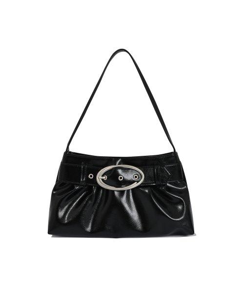 C BELTED HOBO BAG_BLACK