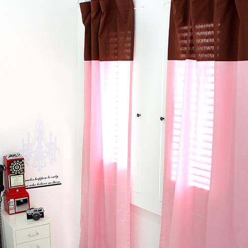 쿼터포인트 커튼- 브라운핑크