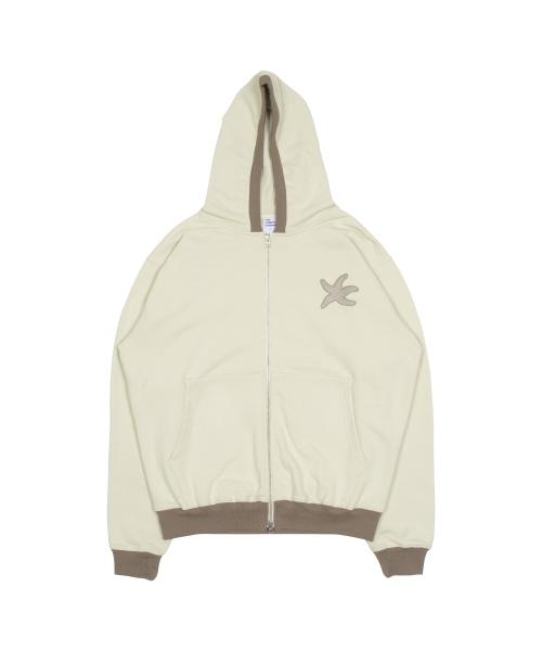 TCM line hooded zip-up (brown)