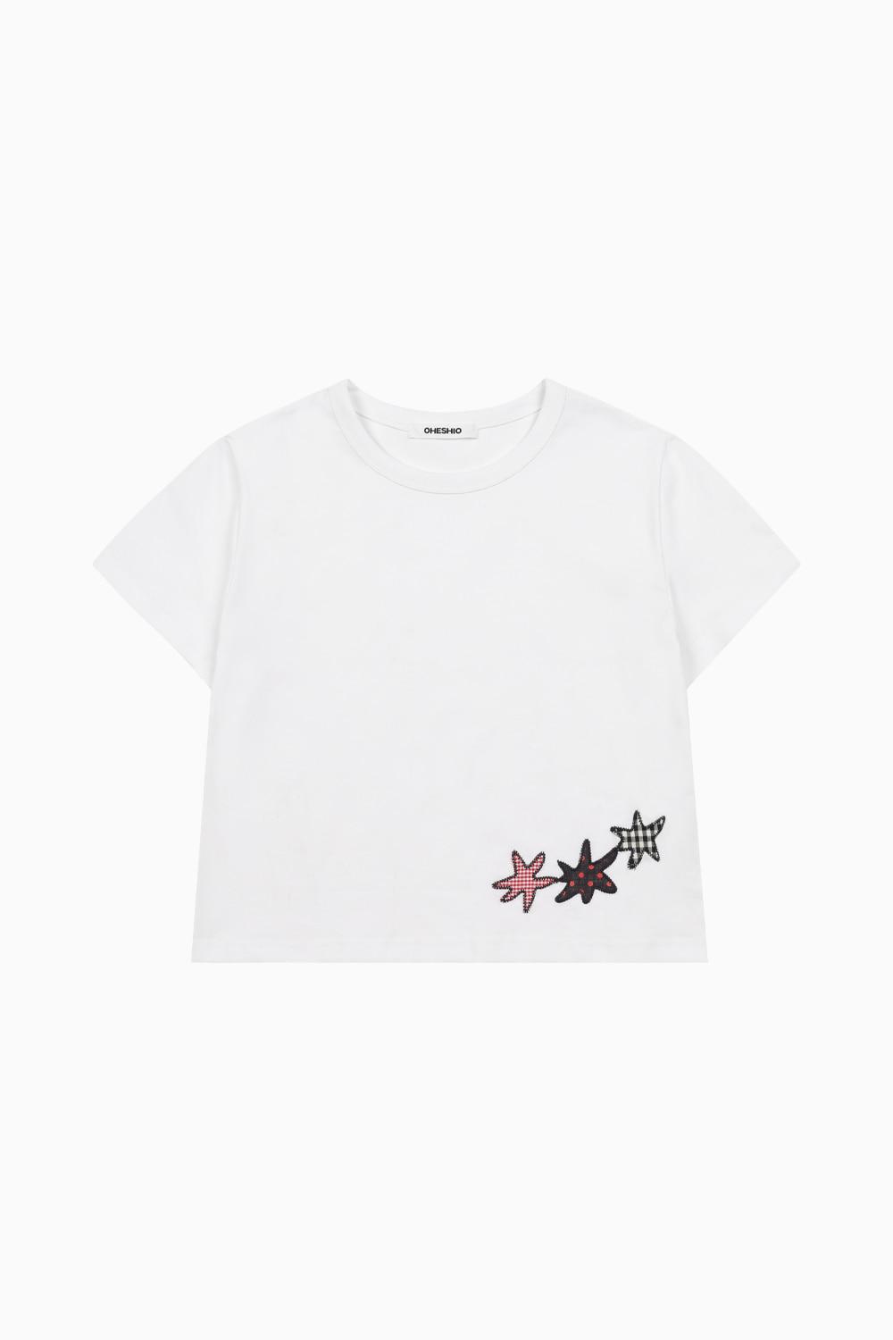 STAR PATCHY T-SHIRT, WHITE