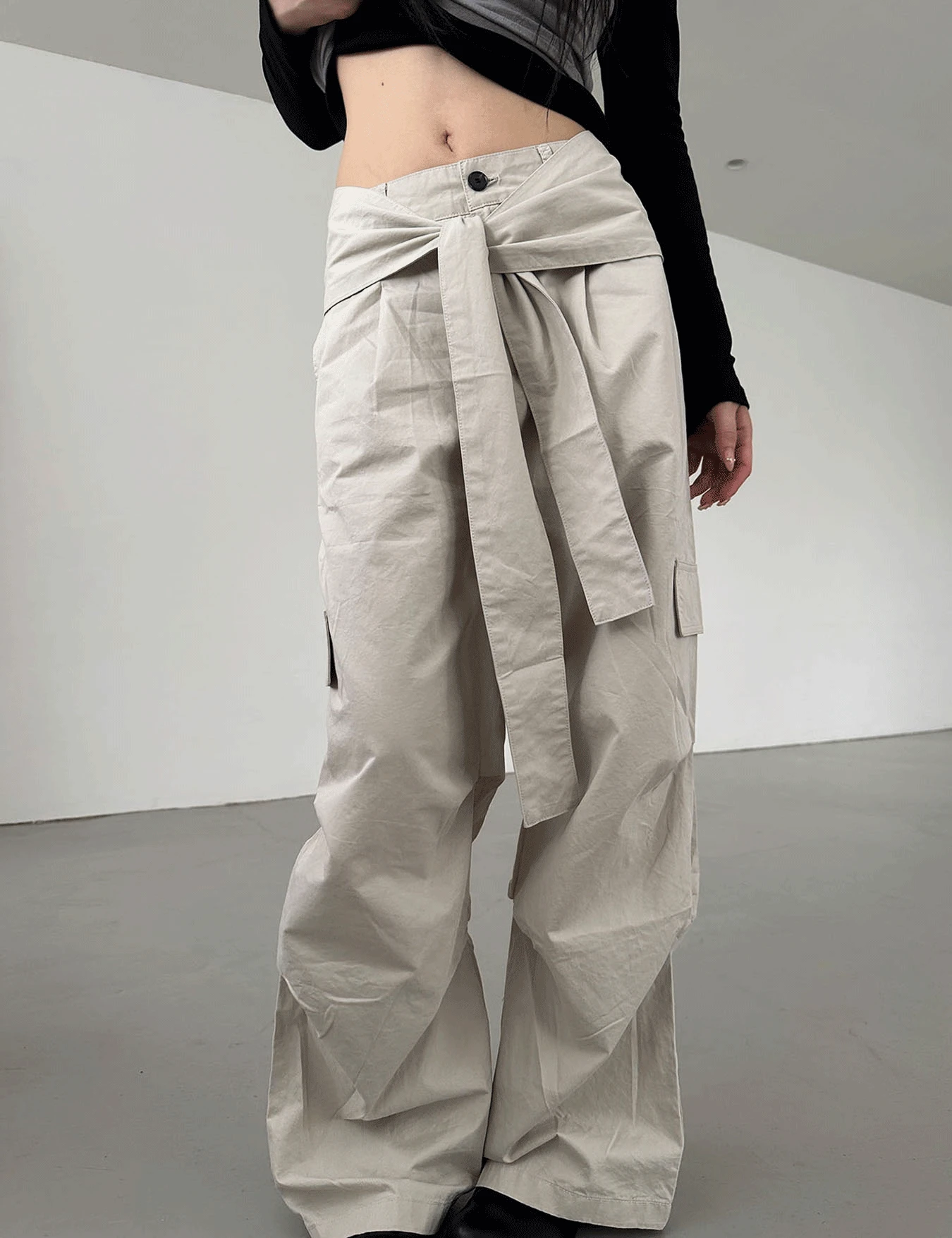 wrap strap cargo pants (3color)