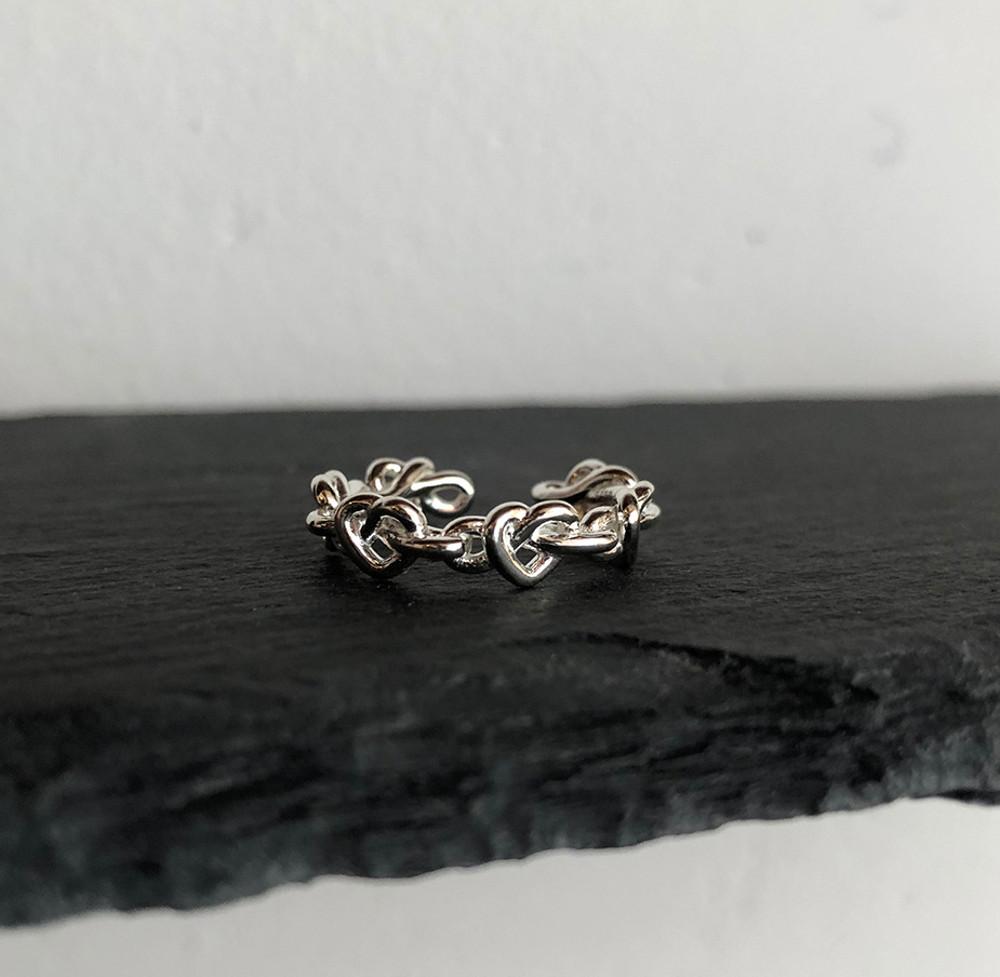 [은반지] mini heart bold round silver 925 ring