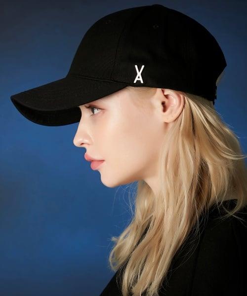 [Unisex] 스터드 로고 오버핏 볼캡 블랙