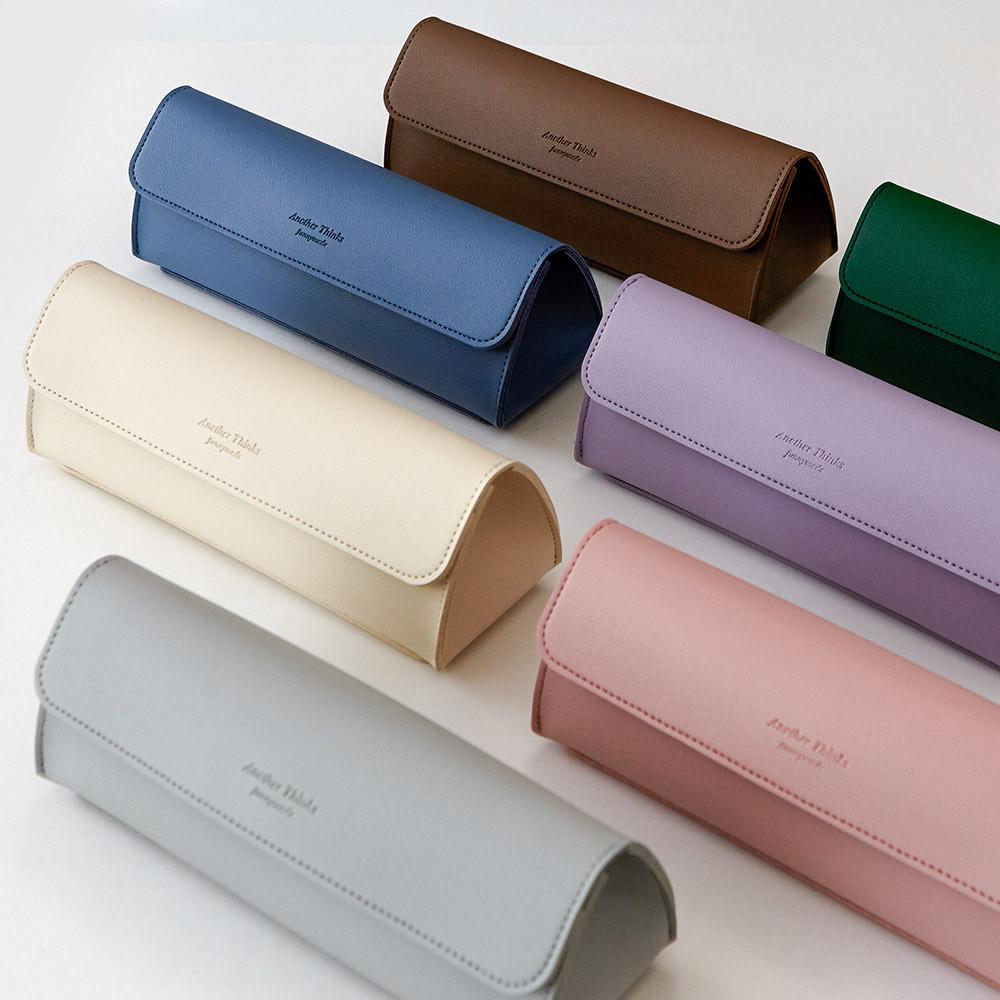 [각인가능] 고등학생 대학생 중학생 대용량 가죽 삼각 필통 펜케이스