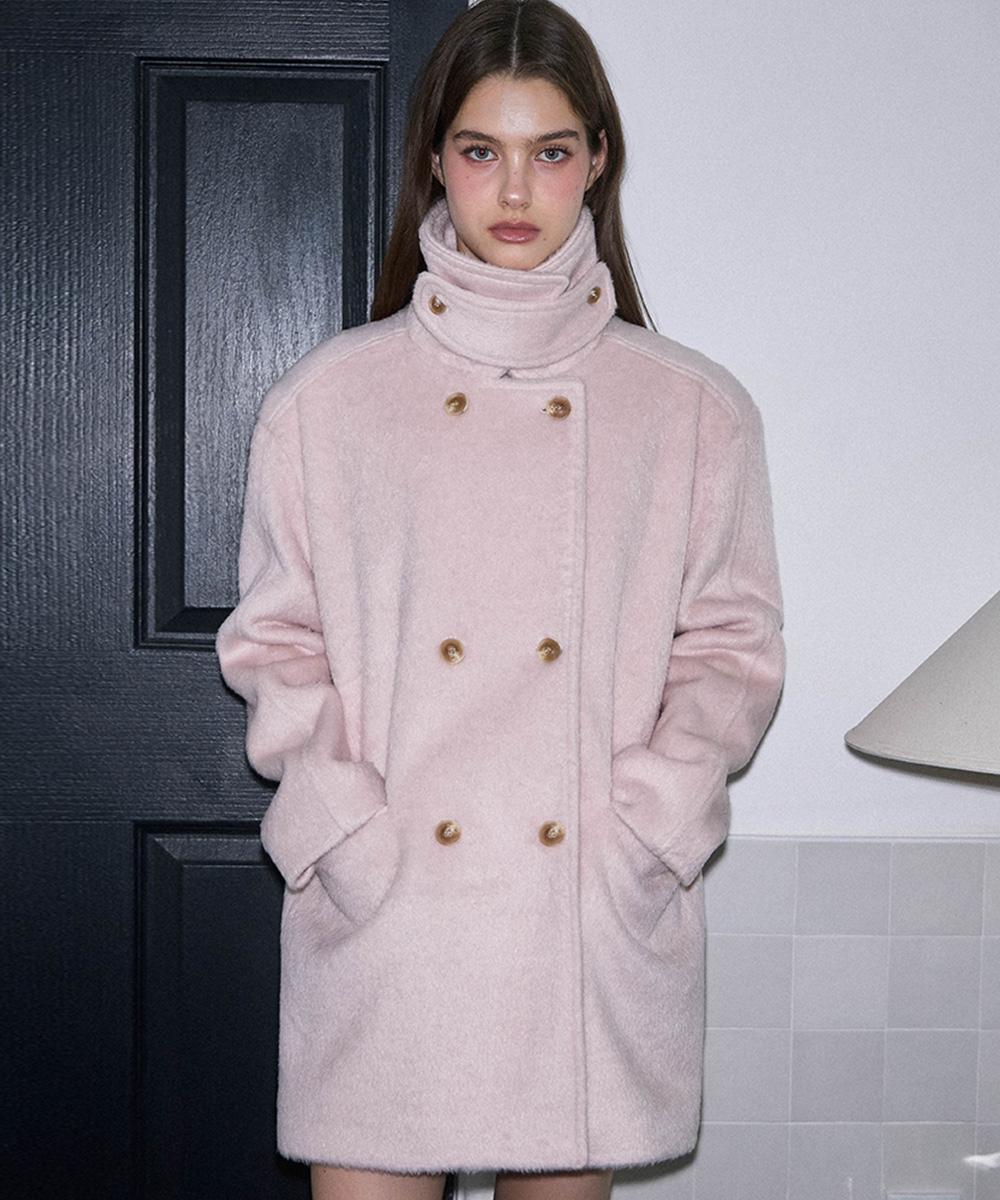 로제프란츠 High Neck Half Coat [Pink]
