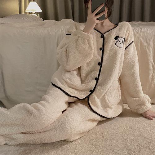 강아지 부들이 극세사 수면 잠옷 투피스 겨울 우정 커플파자마 파티 부들이 수면바지