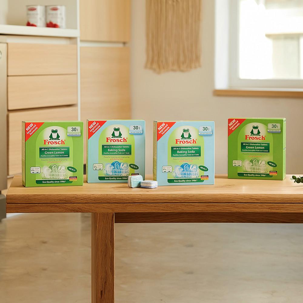 [30개입 4개 구성] 프로쉬 식기세척기세제 NEW 올인원 식세기 소다 그린레몬 타블렛 30개입