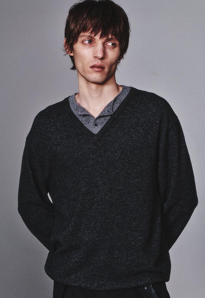 Union Henley_Charcoal/Light Grey