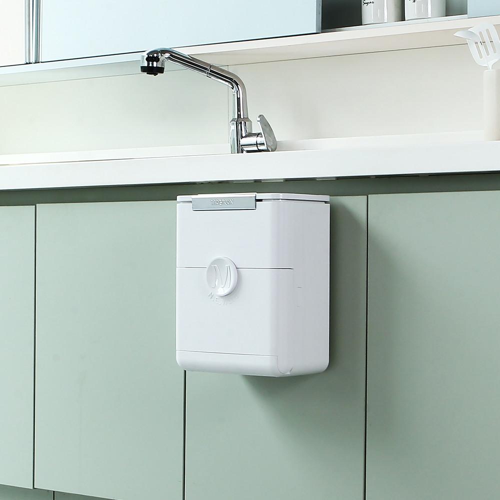 매직캔 애니웨어 싱크대쓰레기통 화이트 크롬 MNE150WWCR