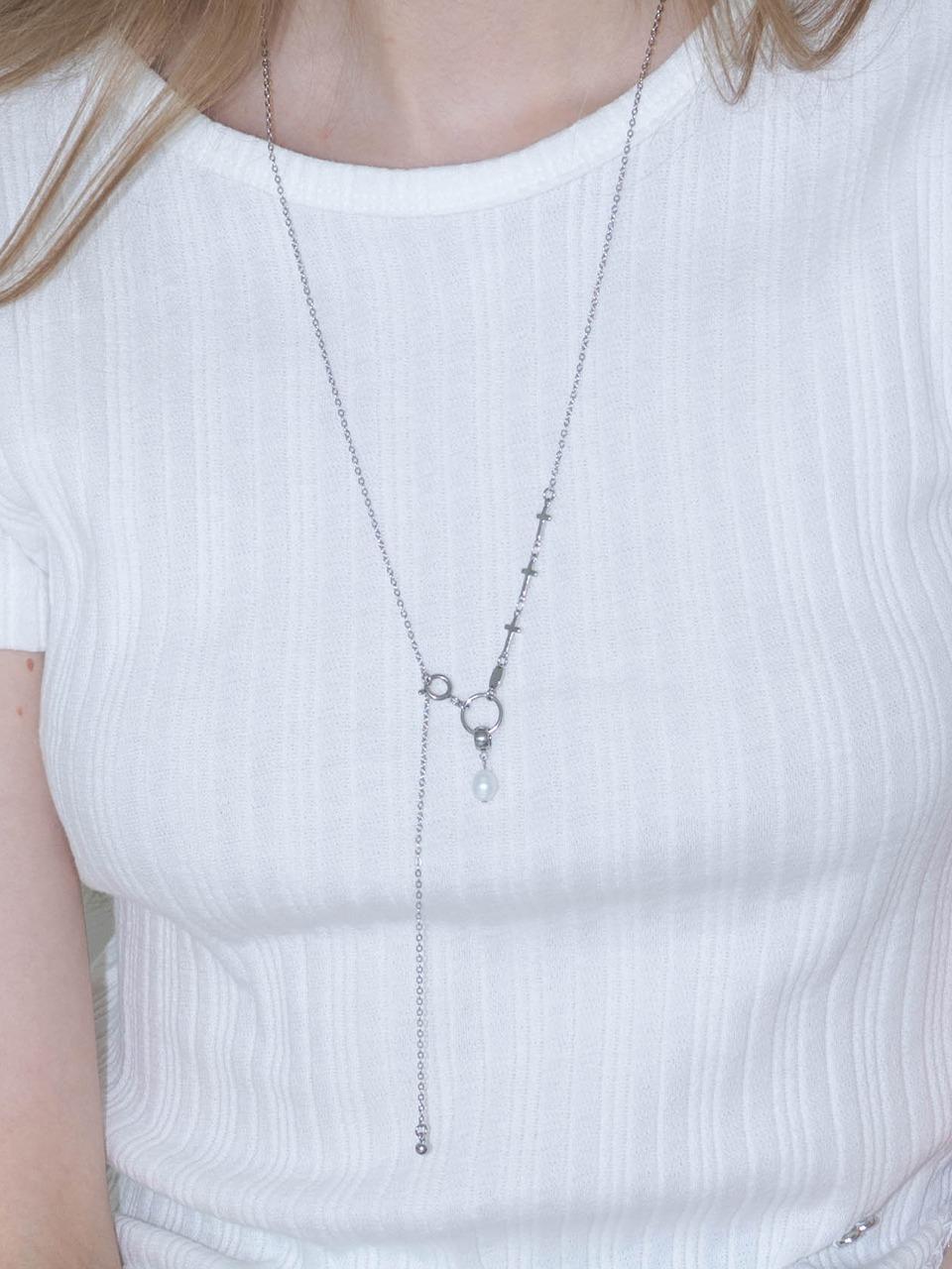 진주 드롭 포인트 목걸이_PM25N002HS
