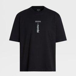 ZEGNA X norda™ 블랙 UseTheExisting™ 프린티드 코튼 반소매 티셔츠(UB364A5NOR71PK09)