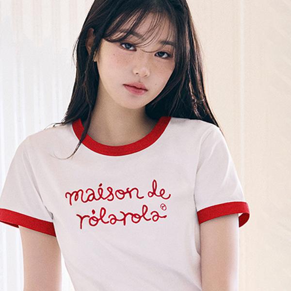 로라로라 MAISON DE ROLA RINGER T-SHIRT WH+RD
