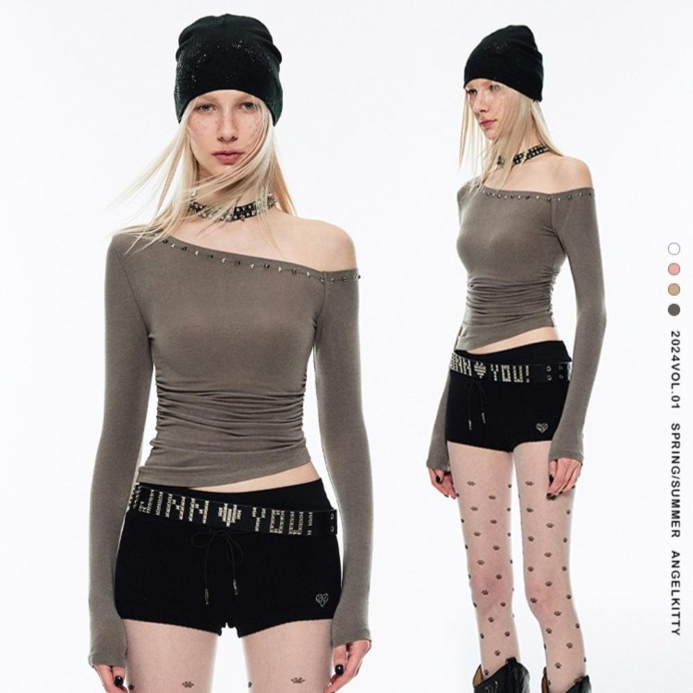 1JINN STUDIO 큐빅 언발란스 긴팔 티셔츠 원진스튜디오