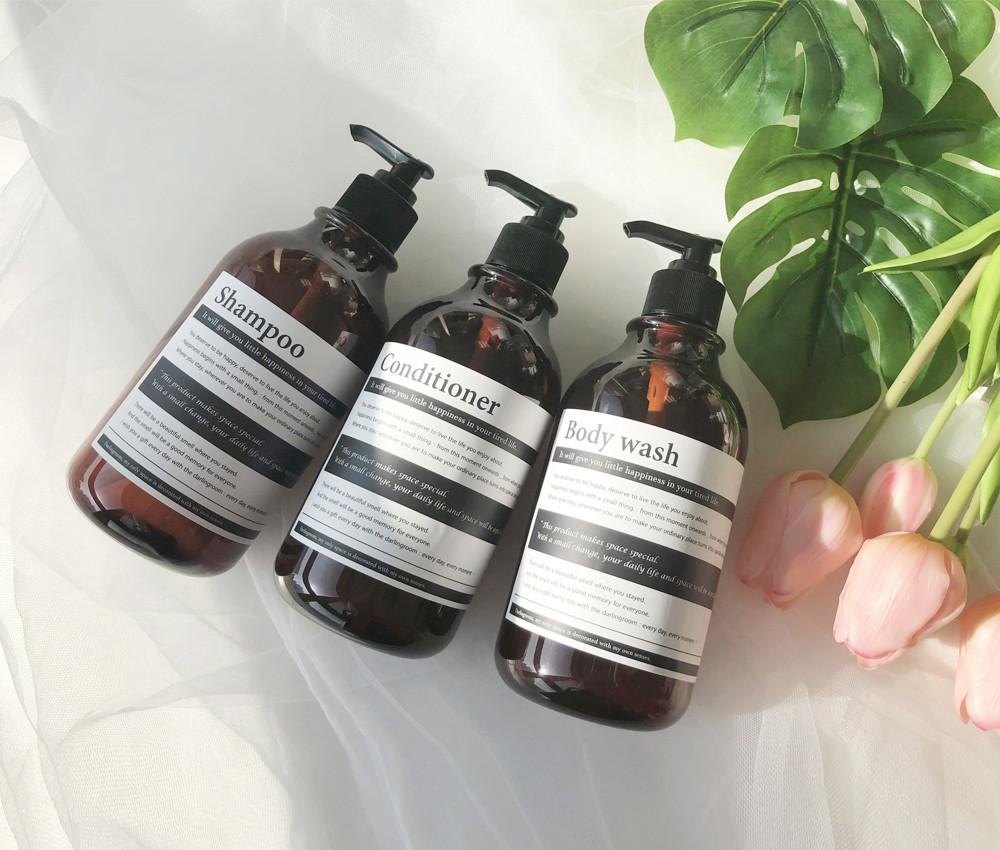 달링룸 호텔 욕실 디스펜서 샴푸통 520ml _ 주문제작 방수라벨