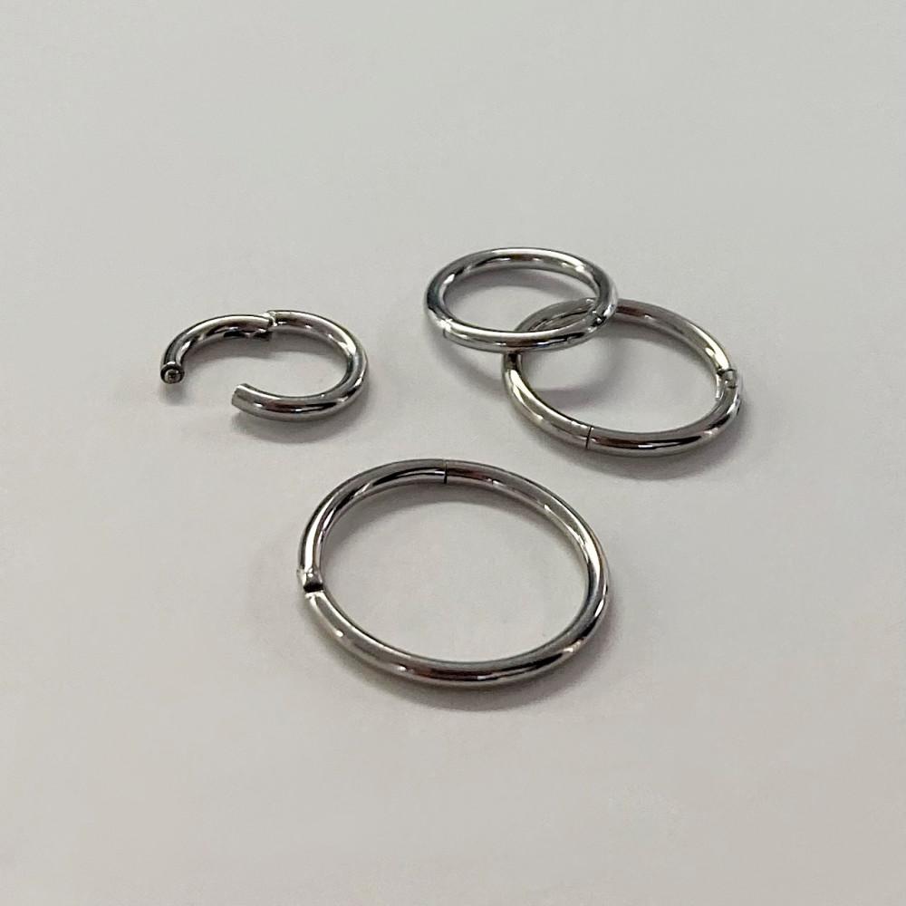 [전체 써지컬스틸] 베이직 1.2mm 세그먼트 링 피어싱 (4size)